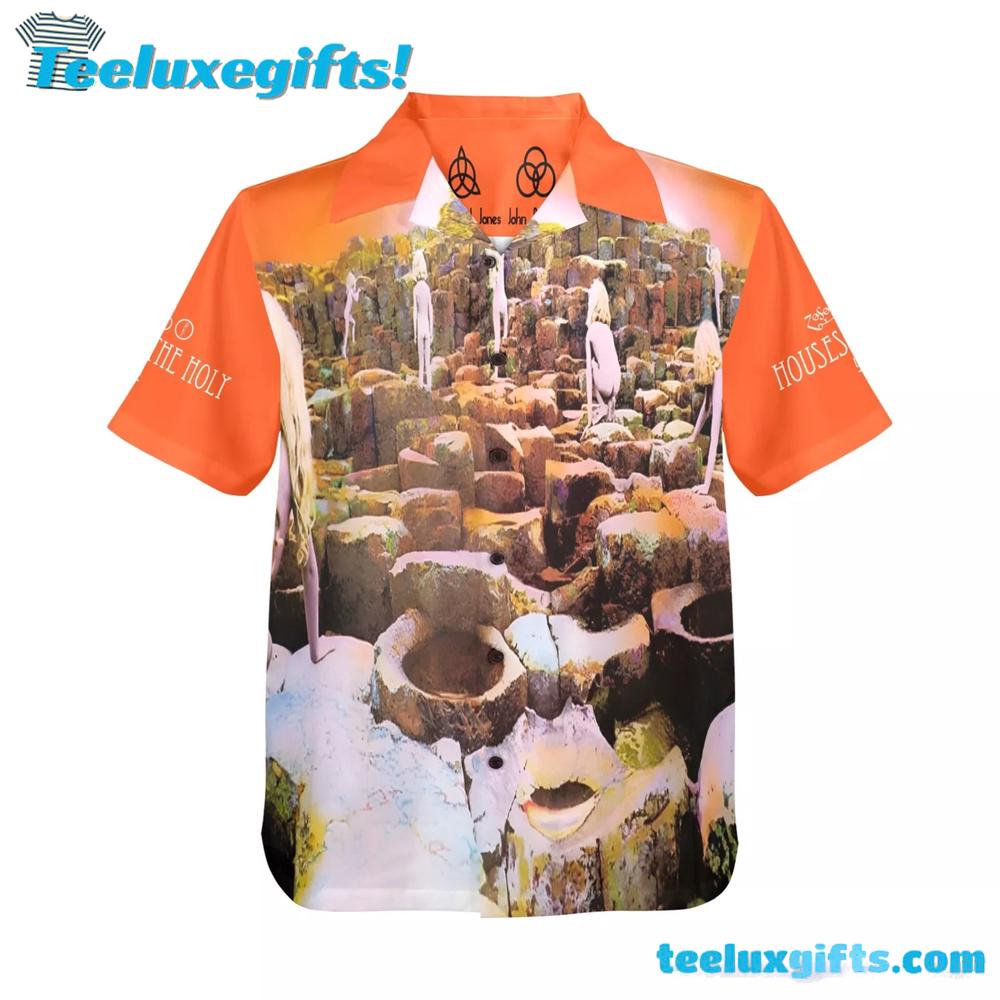 Led Zeppelin Houses Of The Holy Orange Summer Aloha Hawaiian Shirt