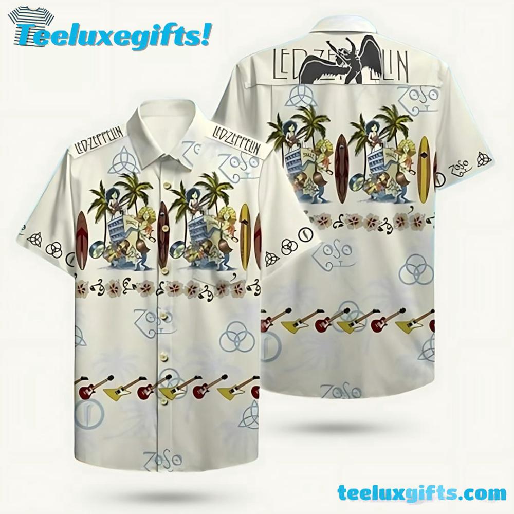 Led Zeppelin Logo Floral Summer Aloha Hawaiian Shirt