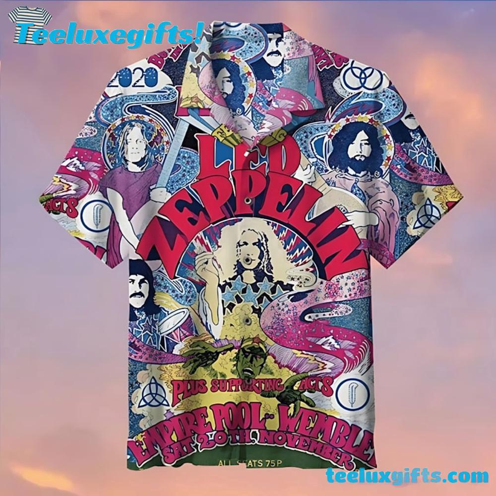 Led Zeppelin Psychedelic Tour Summer Aloha Hawaiian Shirt