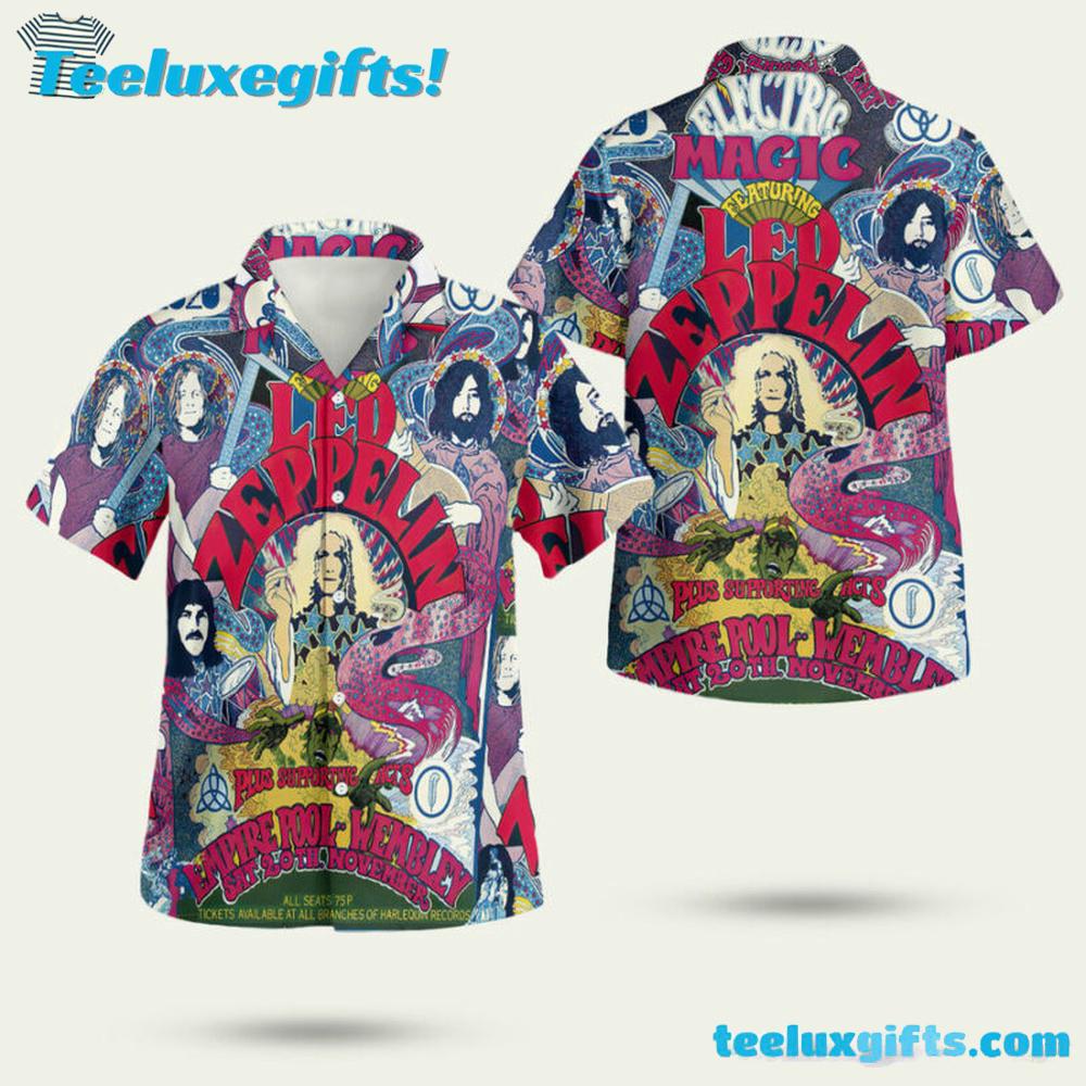 Led Zeppelin Wembley Empire Pool 1971 Summer Aloha Hawaiian Shirt