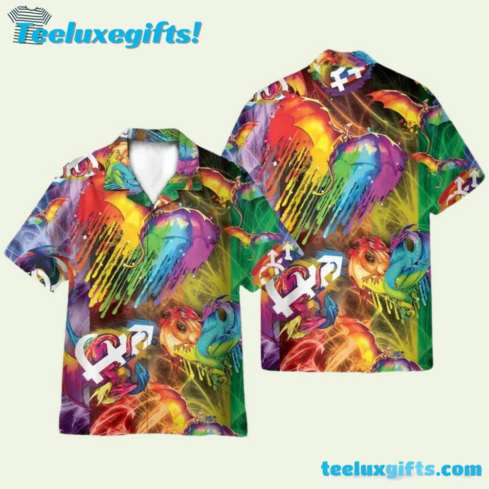 Lgbt Amazing Colorful Dragon Pride Hawaiian Shirt
