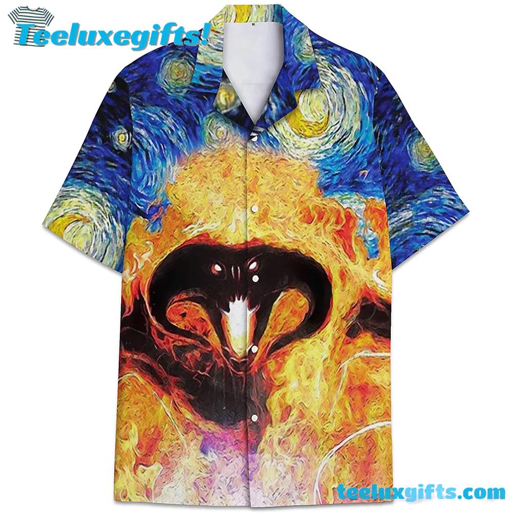 Lord Of The Ring Pattern Balrog Demon Hawaiian Shirt Lord Of The Ring Pattern Balrog Demon Hawaiian Shirt