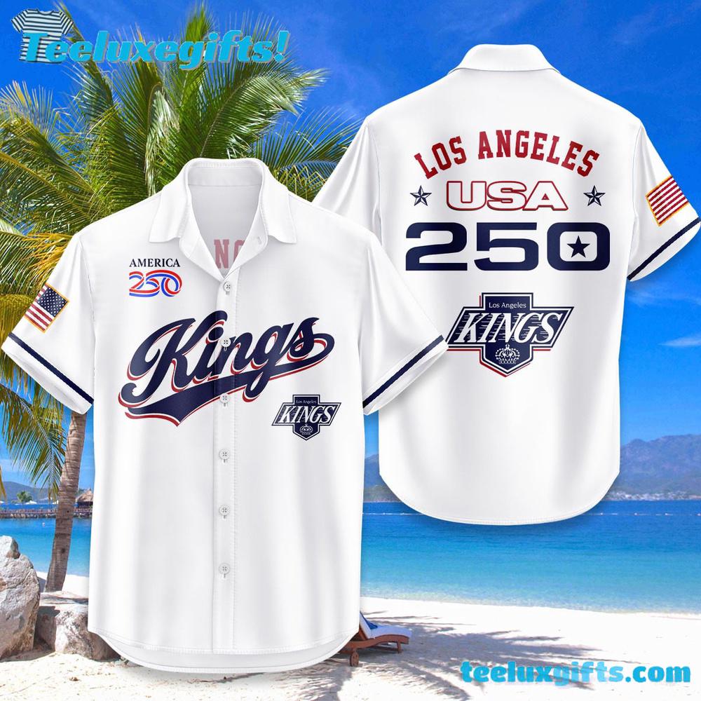 Los Angeles Kings USA Flag 250 Years Of Freedom Hawaiian Shirt