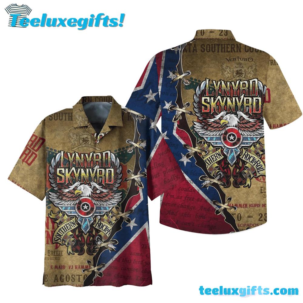 Lynyrd Skynyrd Southern Rock Eagle Summer Aloha Hawaiian Shirt