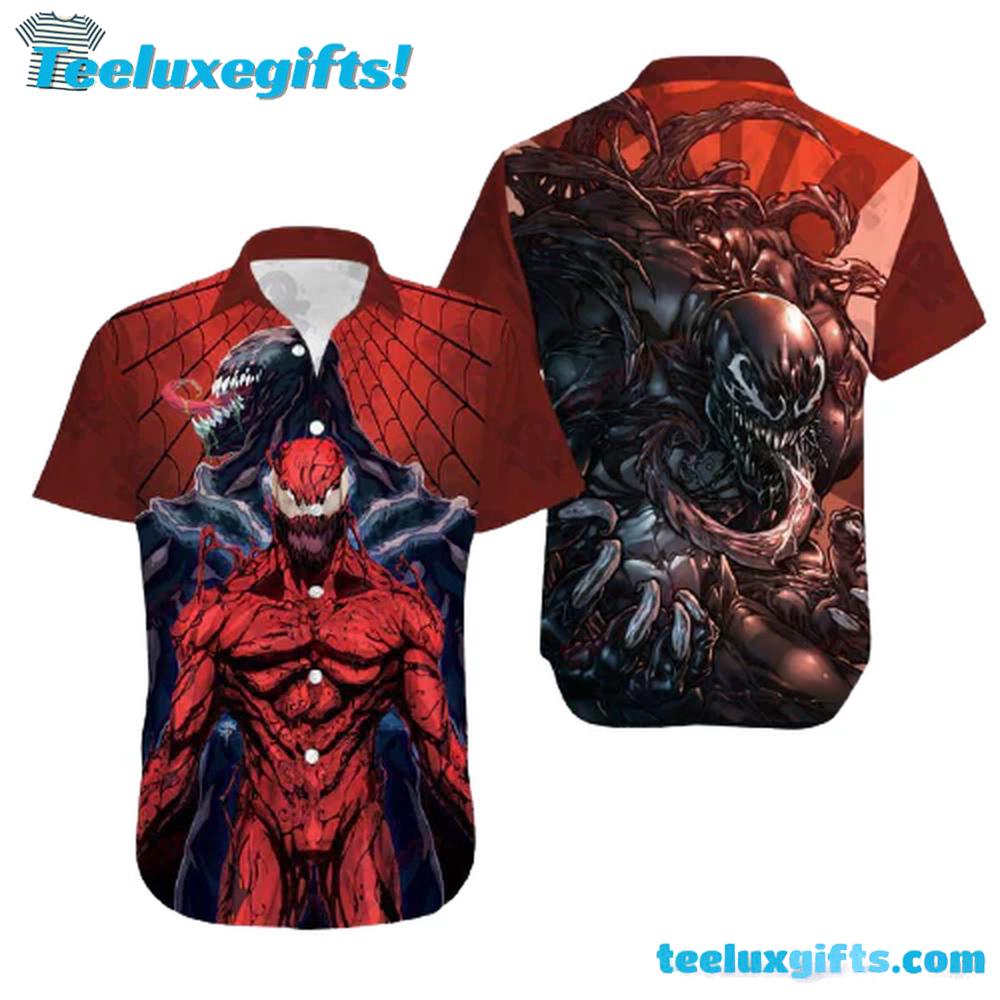 Marvel Venom Hawaiian Shirt, Venom And Carnage Hawaii Aloha Shirt
