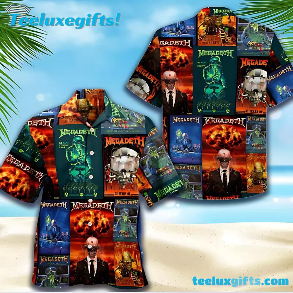 Megadeth Album Art Collage Summer Aloha Hawaiian Shirt