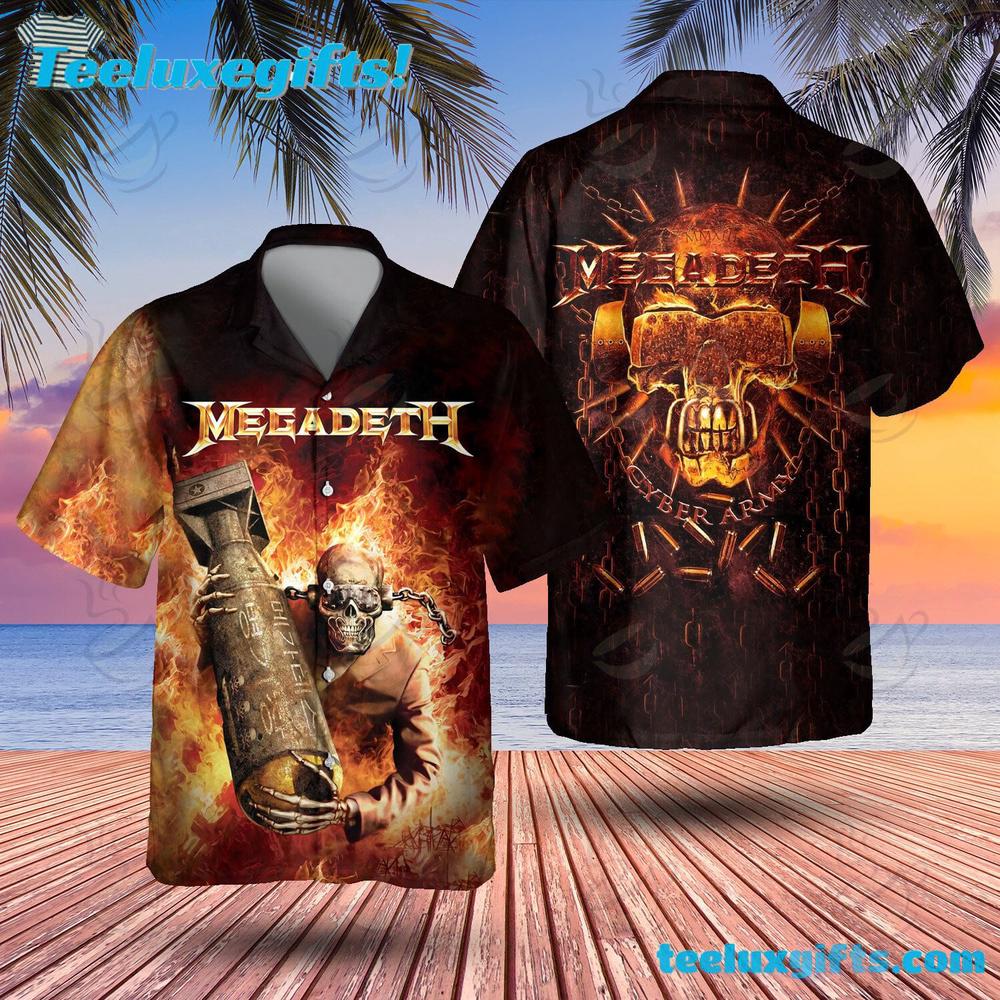 Megadeth Nuclear Countdown Summer Aloha Hawaiian Shirt