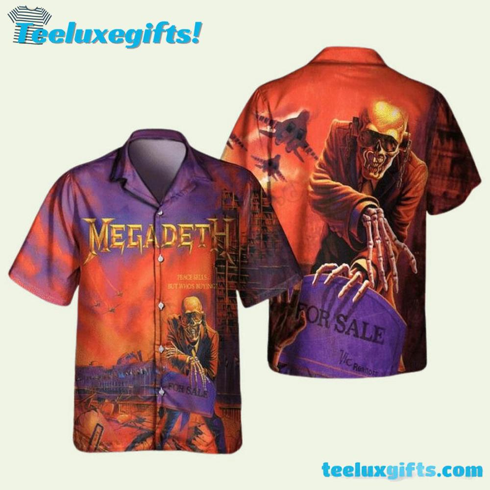 Megadeth Peace Sells But Whos Buying 1986 Summer Aloha Hawaiian Shirt