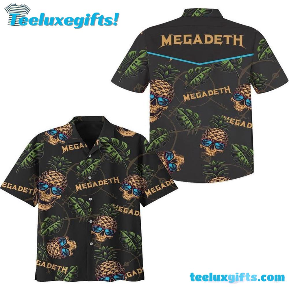 Megadeth Pineapple Skull Vibes Summer Aloha Hawaiian Shirt