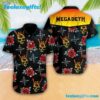 Megadeth Skull Flowers Summer Aloha Hawaiian Shirt