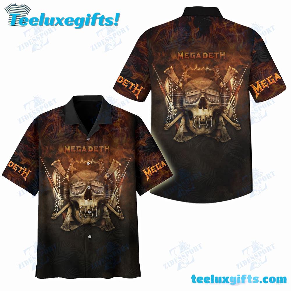Megadeth Skull Throne Summer Aloha Hawaiian Shirt