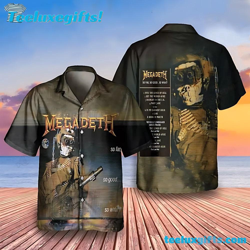 Megadeth So Far, So Good, So What! 1988 Summer Aloha Hawaiian Shirt