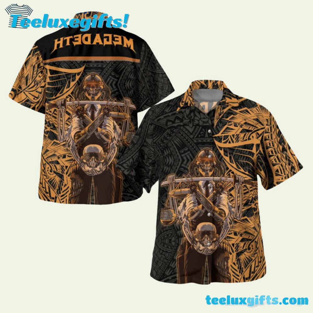 Megadeth Tribal Gold Summer Aloha Hawaiian Shirt