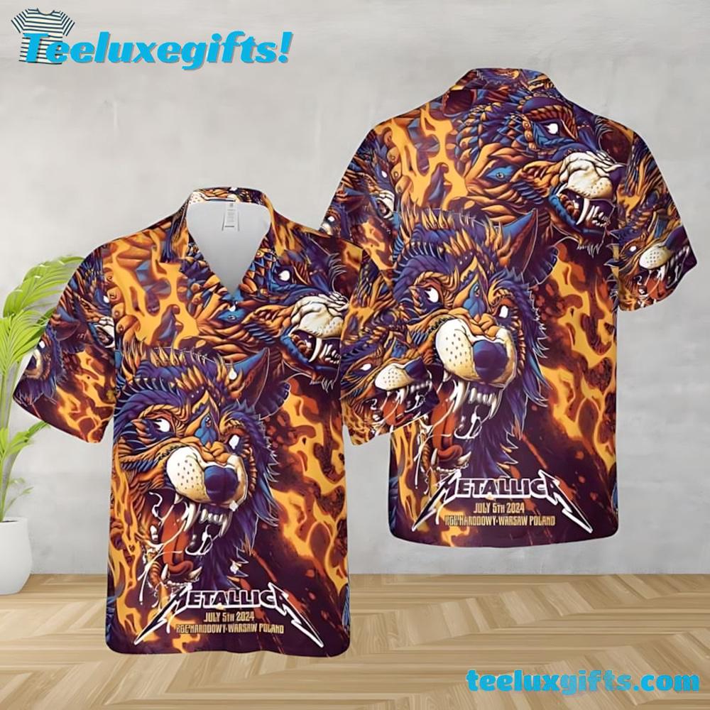 Metallica Concert at PGE Narodowy in Warsaw Poland on July 5 2024 Summer Aloha Hawaiian Shirt