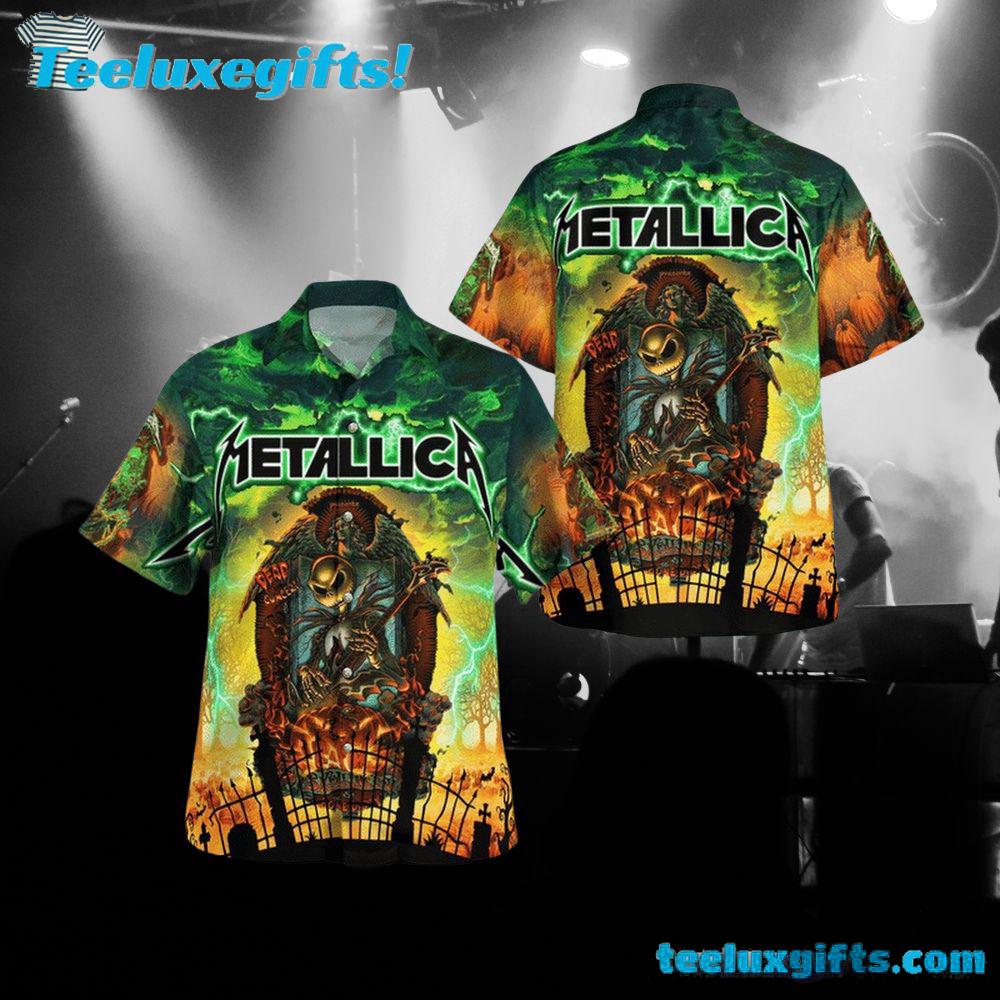Metallica Jack Skellington Summer Aloha Hawaiian Shirt