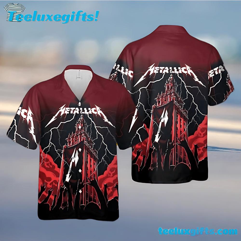 Metallica Red Lightning Summer Aloha Hawaiian Shirt