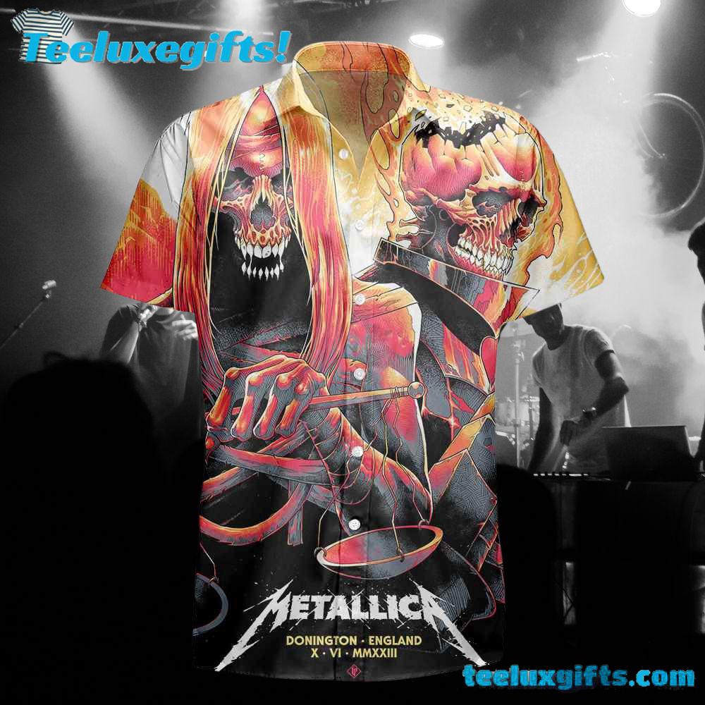 Metallica World Tour Donington England Summer Aloha Hawaiian Shirt