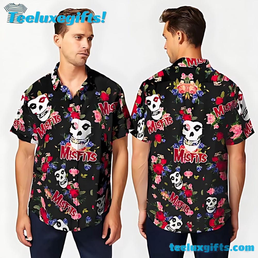 Misfits Skull Floral Summer Aloha Hawaiian Shirt