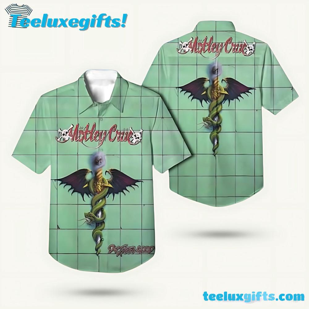 Motley Crue Music Green Summer Aloha Hawaiian Shirt