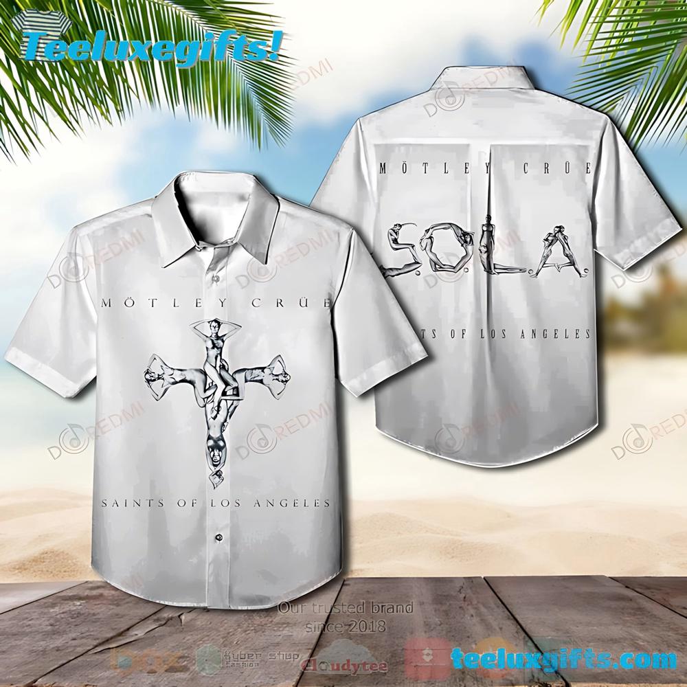 Motley Crue Saints Of Los Angeles Album Summer Aloha Hawaiian Shirt