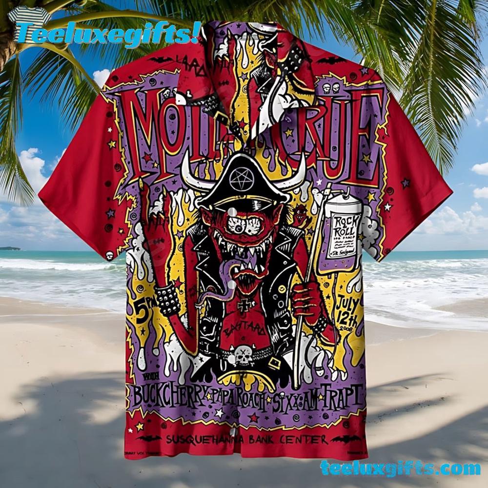 Motley Crue Shout at the Beach Summer Aloha Hawaiian Shirt