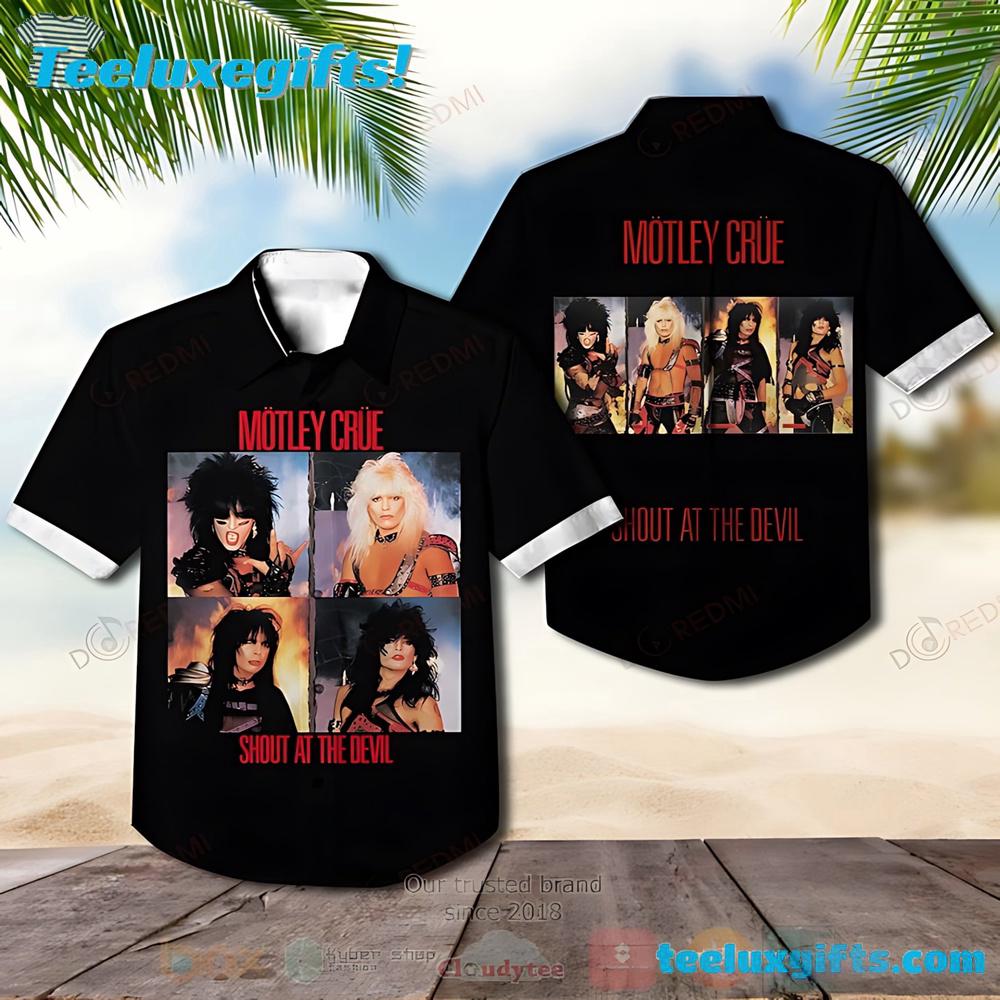 Motley Crue Shout At The Devil Album Summer Aloha Hawaiian Shirt