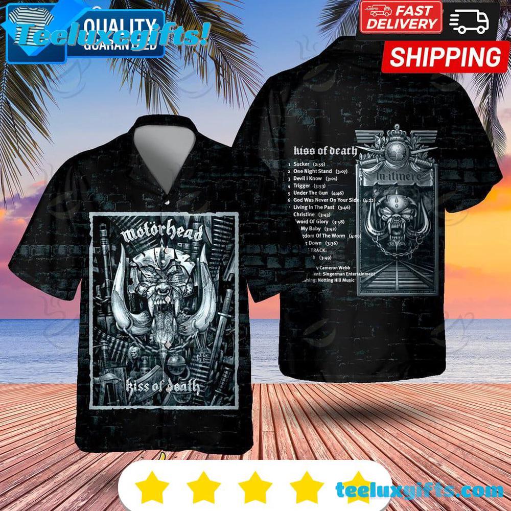 Motorhead Kiss Of Death Album Summer Aloha Hawaiian Shirt