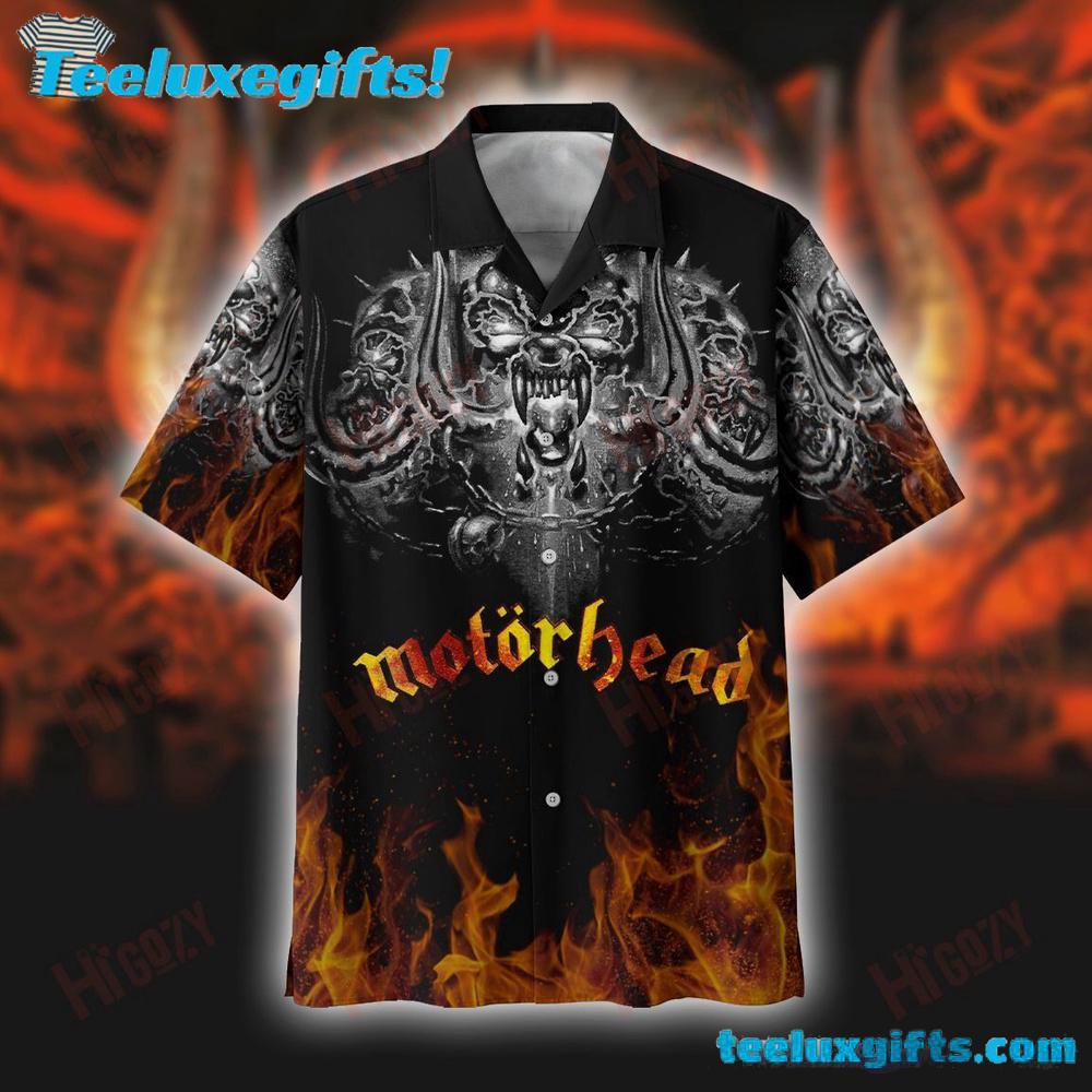 Motorhead Red Fire Summer Aloha Hawaiian Shirt