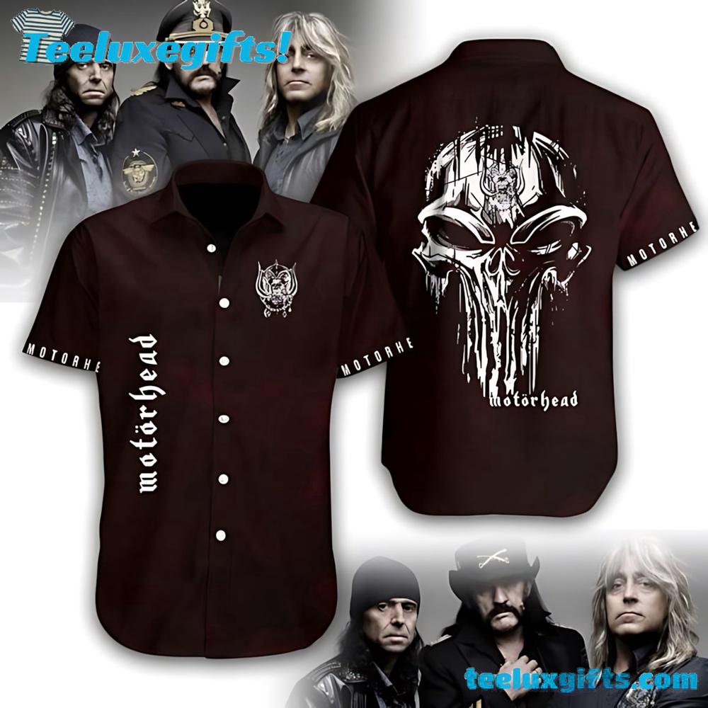 Motorhead Rock Band Skull Emblem Summer Aloha Hawaiian Shirt