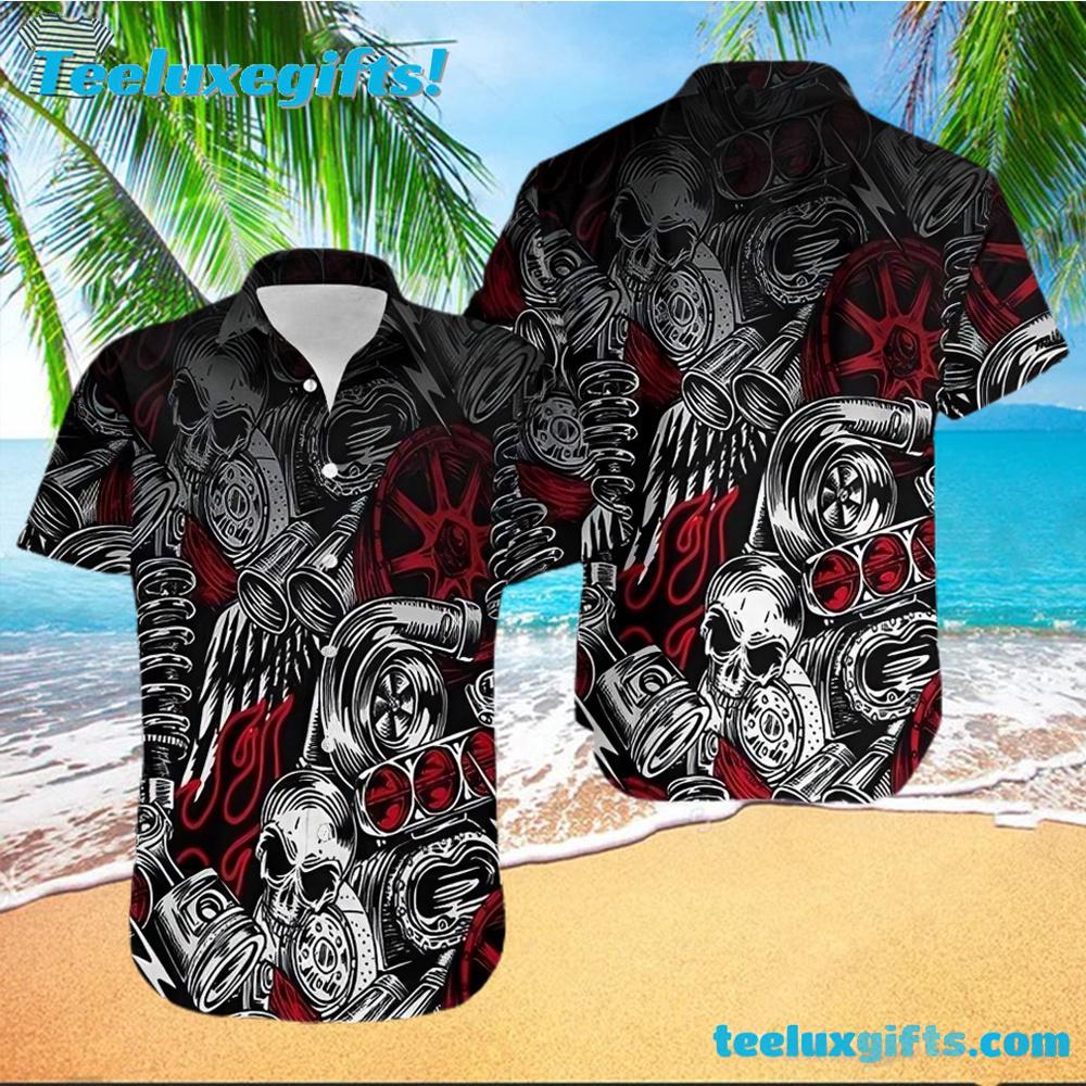 Motorhead Skull theme Summer Aloha Hawaiian Shirt