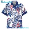 Mountain Bike Blue Hibiscus Hawaiian Shirt
