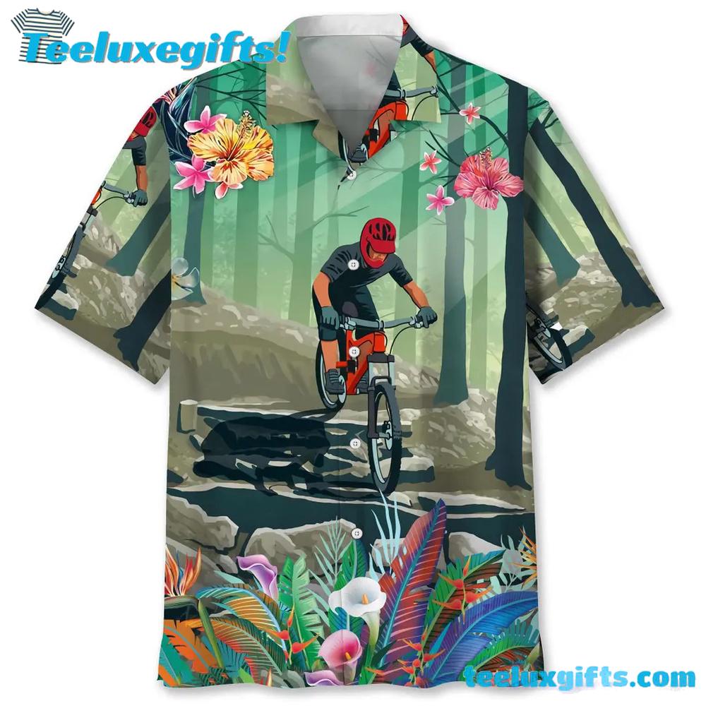 Mountain Bike Tropical Hawaiian Shirt Mountain Bike Tropical Hawaiian Shirt