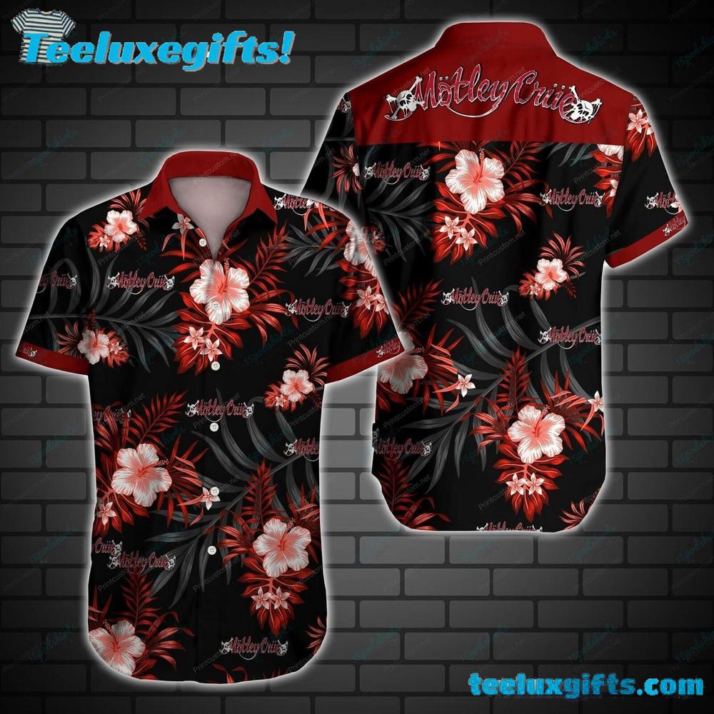 M?tley Cr?e Tropical Rock Flair Summer Aloha Hawaiian Shirt