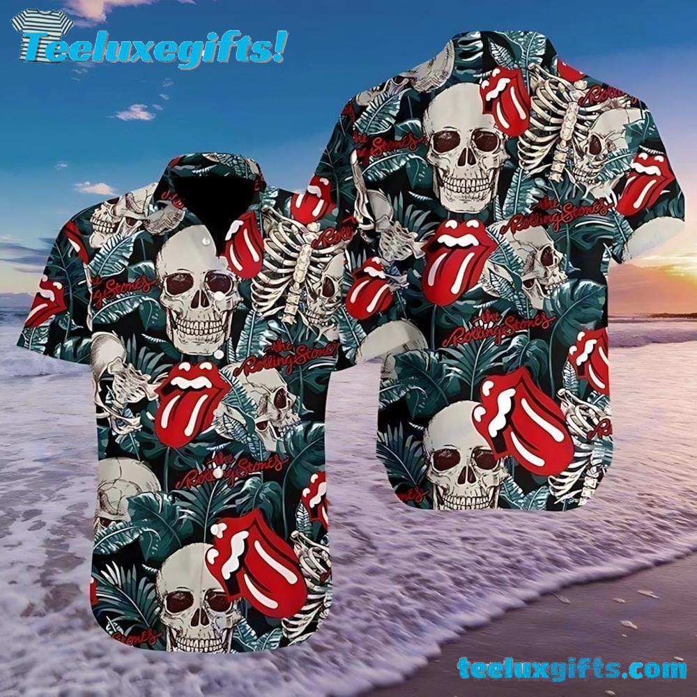 Music Skull The Rolling Stone Summer Aloha Hawaiian Shirt