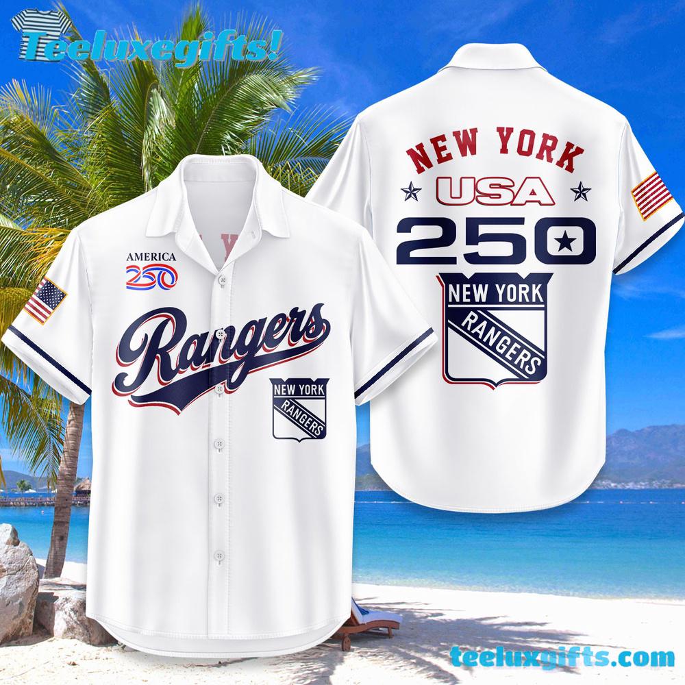 New York Rangers USA Flag 250 Years Of Freedom Hawaiian Shirt