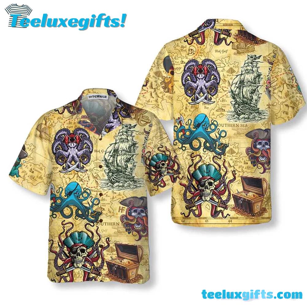 Octopus Pirate Hawaiian Shirt Octopus Pirate Hawaiian Shirt
