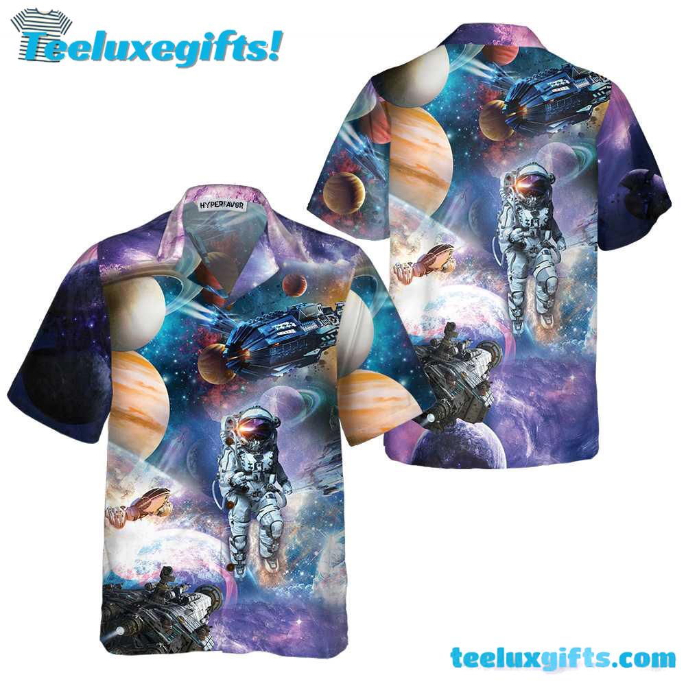 Outer Space Hawaiian Shirt, Space Themed Shirt