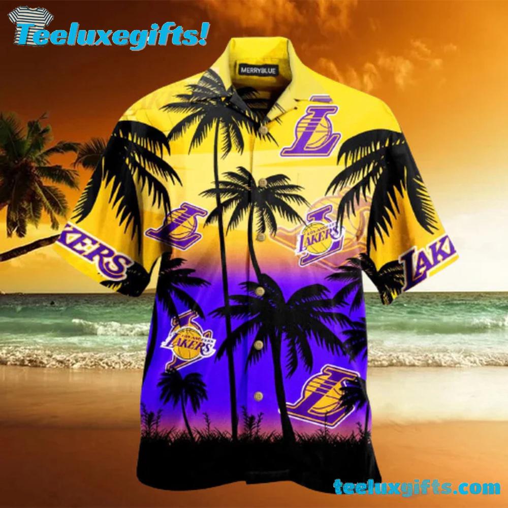 Palm Los Angeles Lakers Hawaiian Shirt