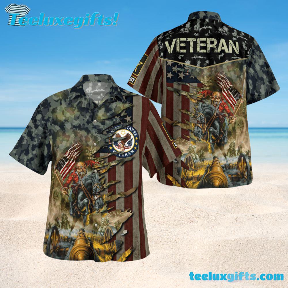 Patriotic Veteran American Pride Summer Aloha Hawaiian Shirt