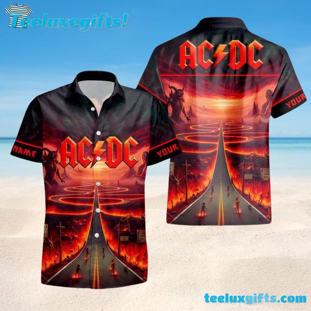 Personalized ACDC Highway to Hell Inferno Summer Aloha Hawaiian Shirt
