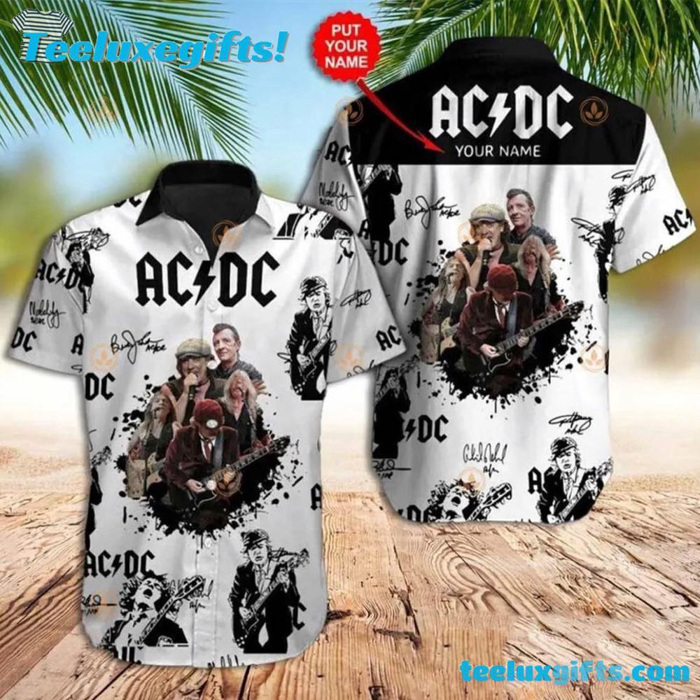 Personalized ACDC Signature Rock Summer Aloha Hawaiian Shirt
