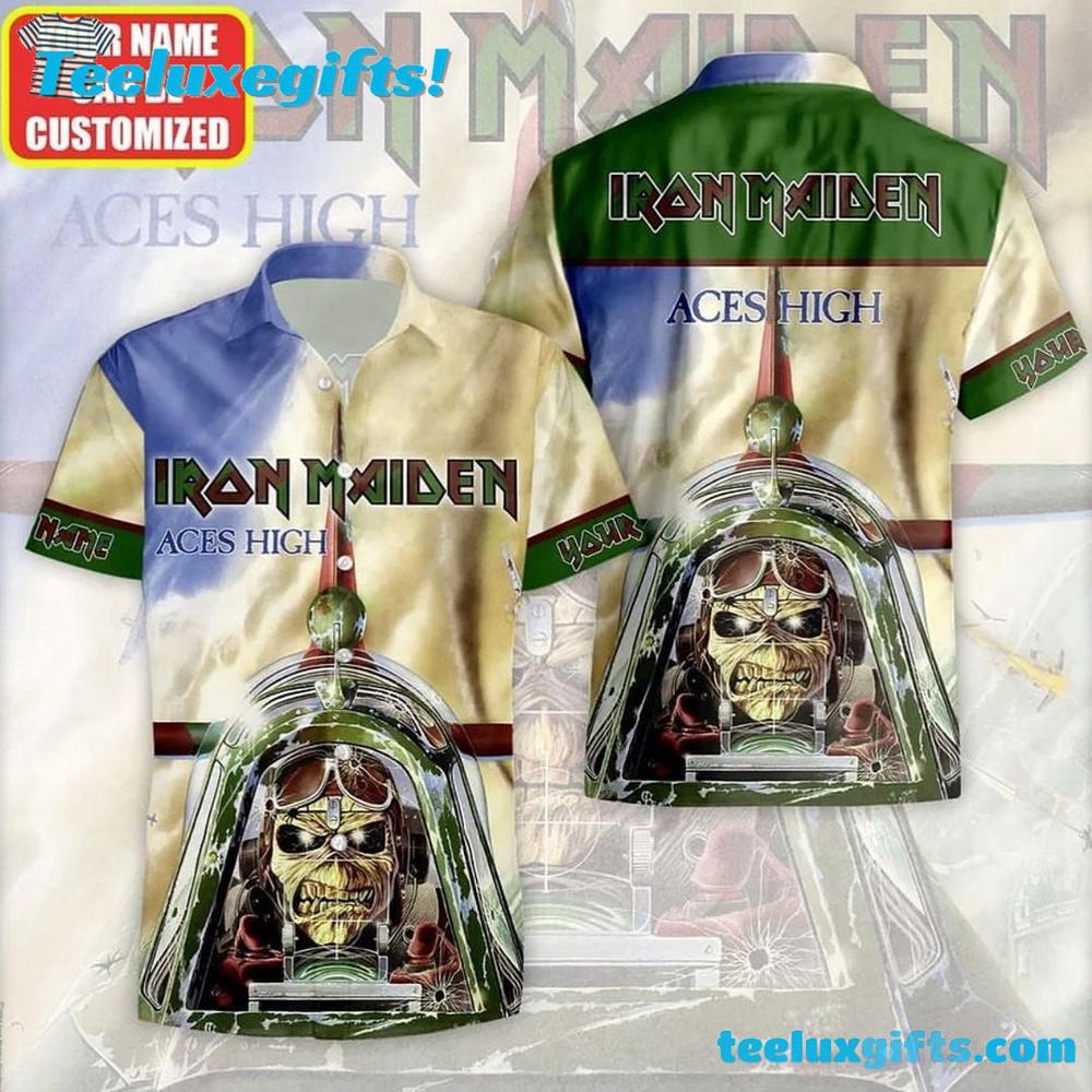 Personalized Iron Maiden Aces High Summer Aloha Hawaiian Shirt