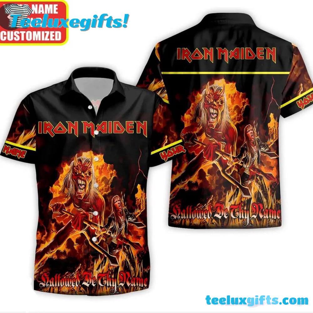 Personalized Iron Maiden Eddie Inferno Summer Aloha Hawaiian Shirt