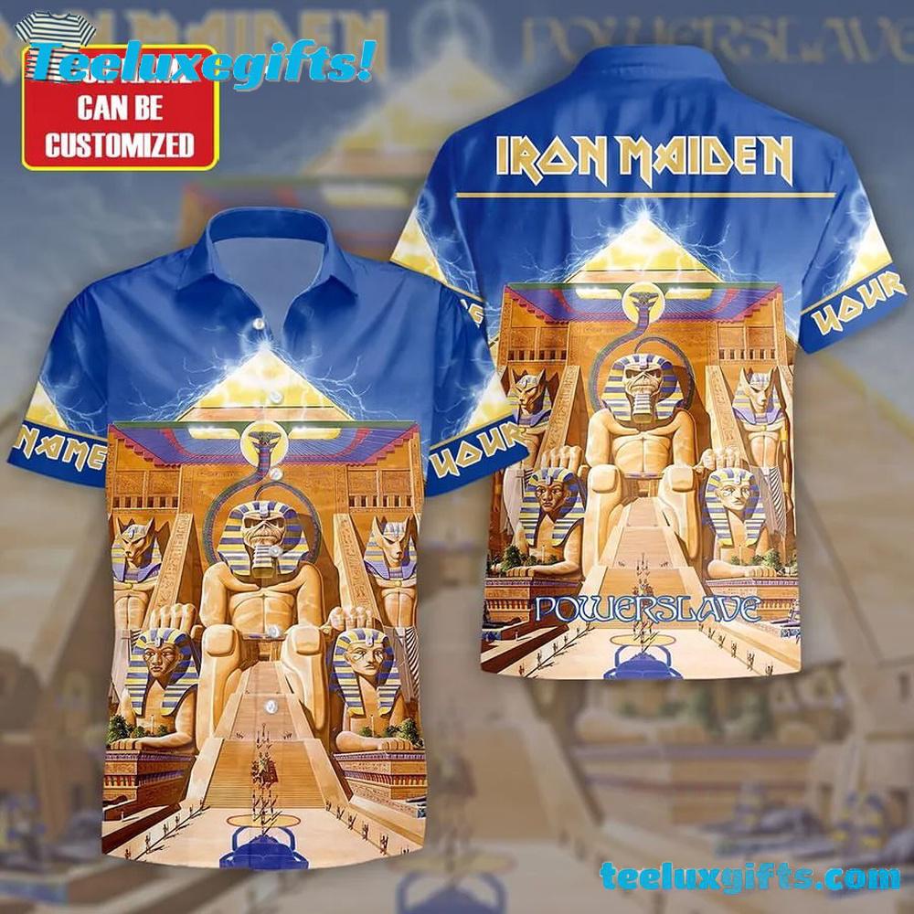 Personalized Iron Maiden Powerslave Pharaoh Summer Aloha Hawaiian Shirt