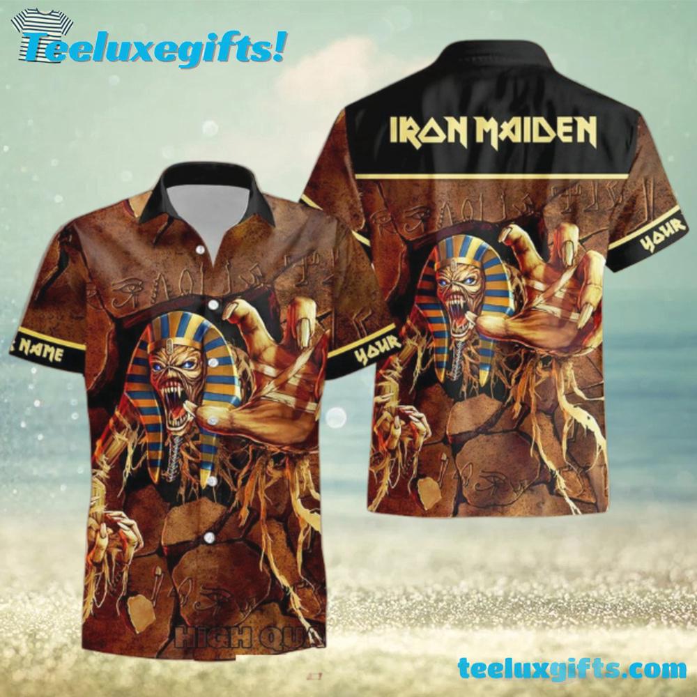 Personalized Iron Maiden Powerslave Summer Aloha Hawaiian Shirt