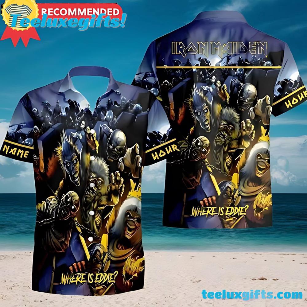Personalized Iron Maiden Where is Eddie Horror Summer Aloha Hawaiian Shirt