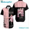Pink and Black Elvis Hawaiian Shirt with Performance Image