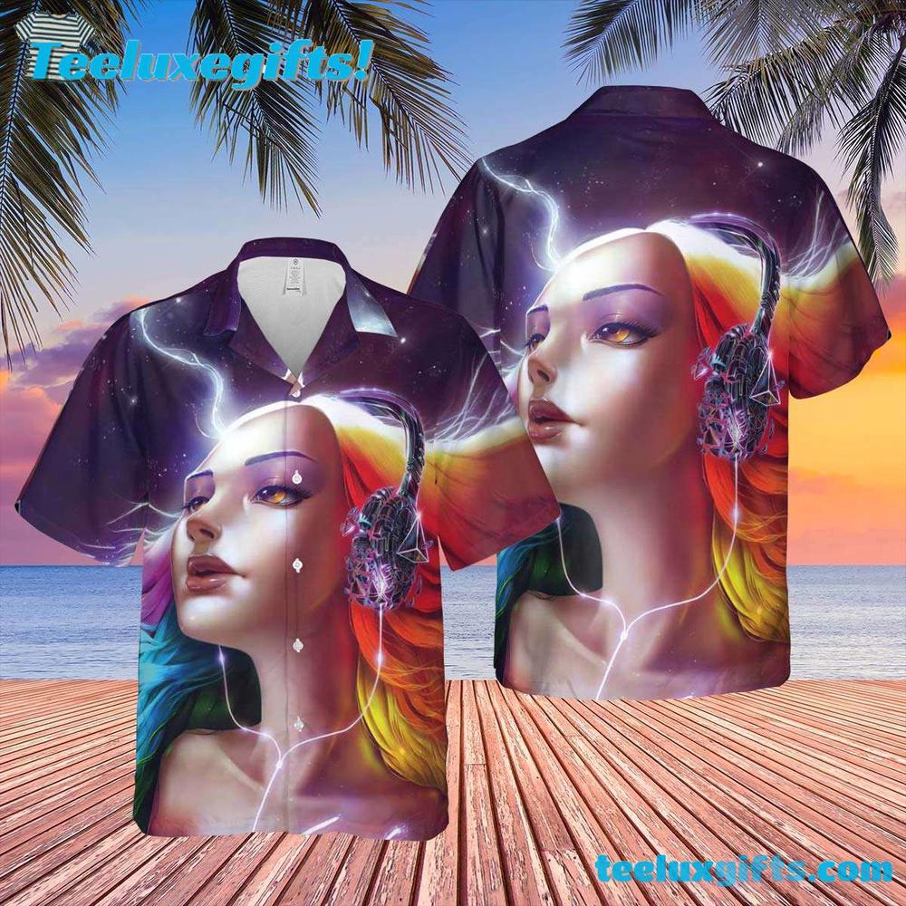 Pink Floyd Lady Art Neon Dreams Summer Hawaiian Shirt