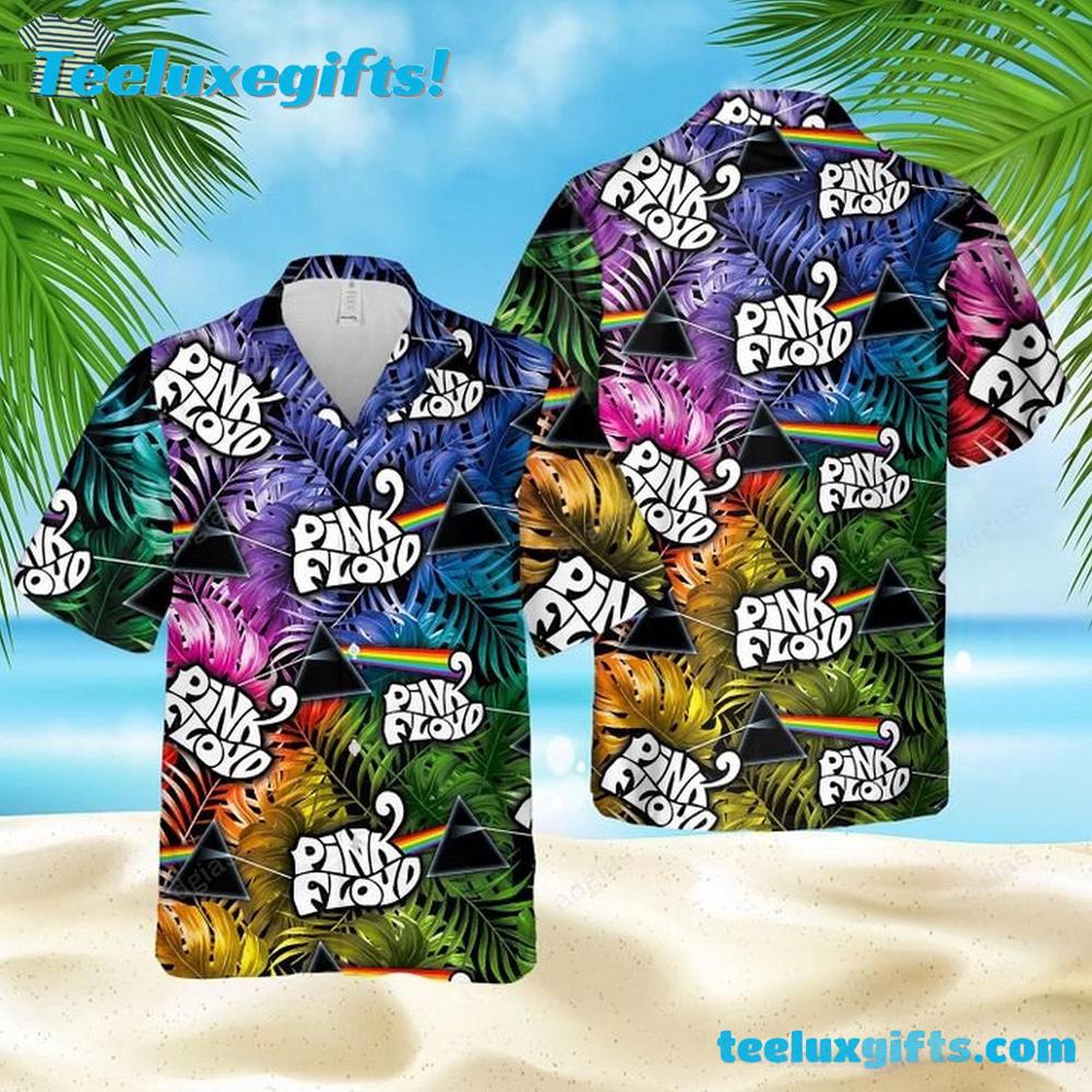 Pink Floyd Tropical Leaves Summer Hawaiian Shirt