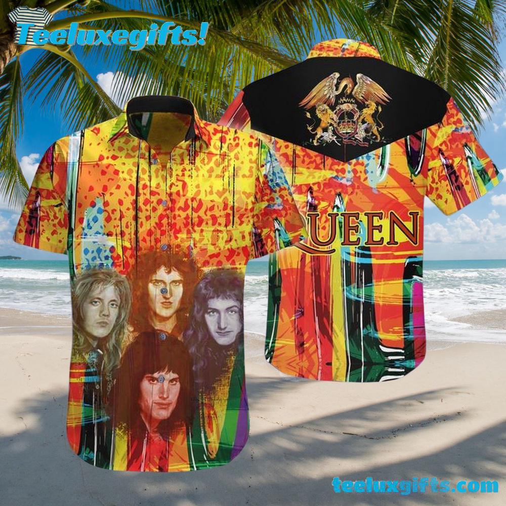 Queen Band Portrait Summer Aloha Hawaiian Shirt